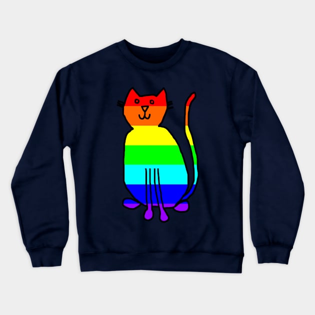 Cat Rainbow Crewneck Sweatshirt by ellenhenryart